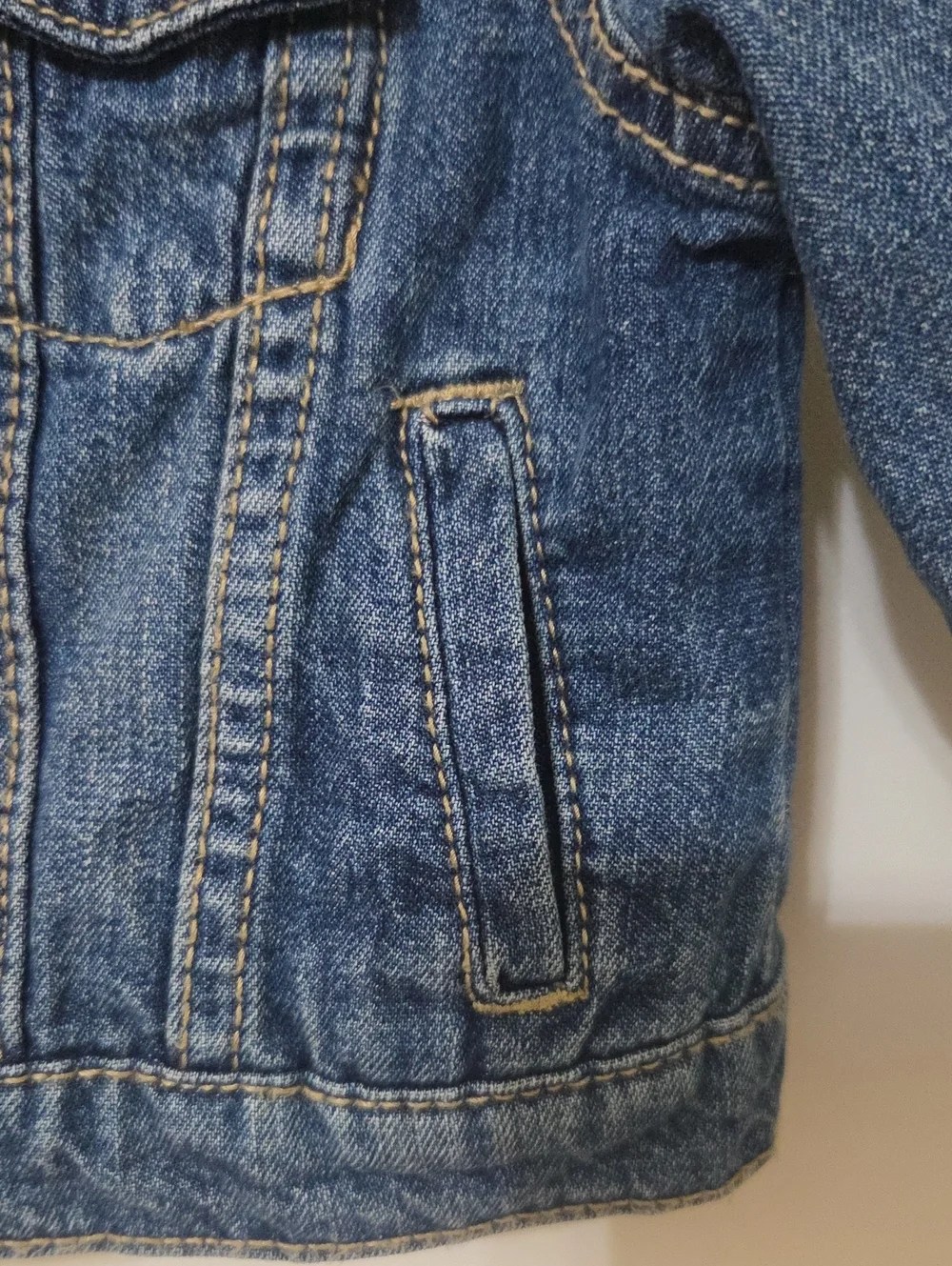Carter's Kids Denim Blue Jean Button Up Trucker Jacket 100% Cotton - Size 12M